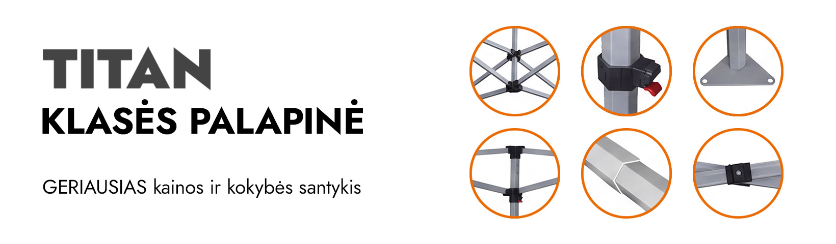 Prekybinė Palapinė 3x6 Balta Zeltpro TITAN aprašymas - Prekės nuotrauka