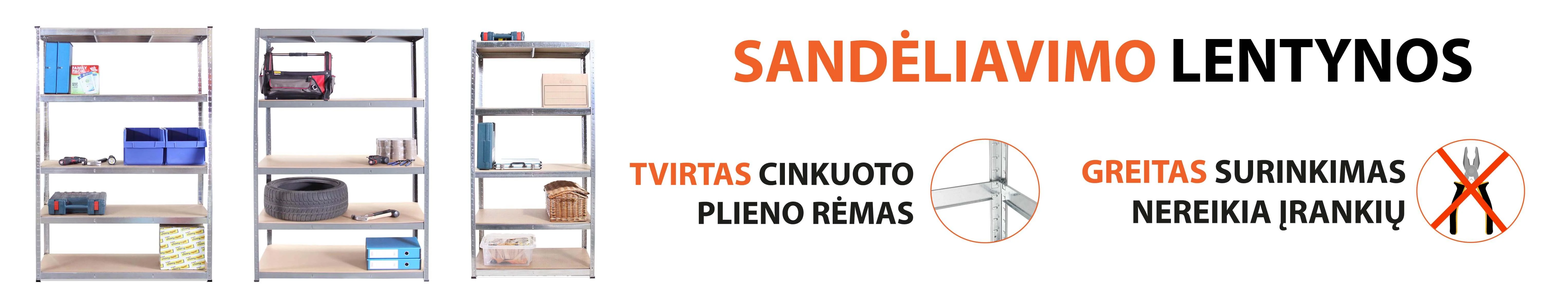 Tonro Sandėliavimo lentynos stelažai 180x90x45 PRO (2 vnt) aprašymas - Prekės nuotrauka