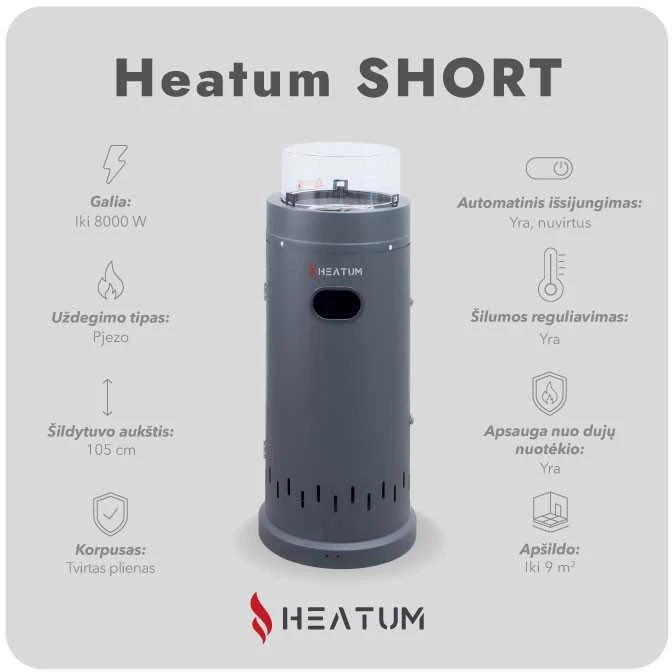 Dujinis šildytuvas Heatum SHORT