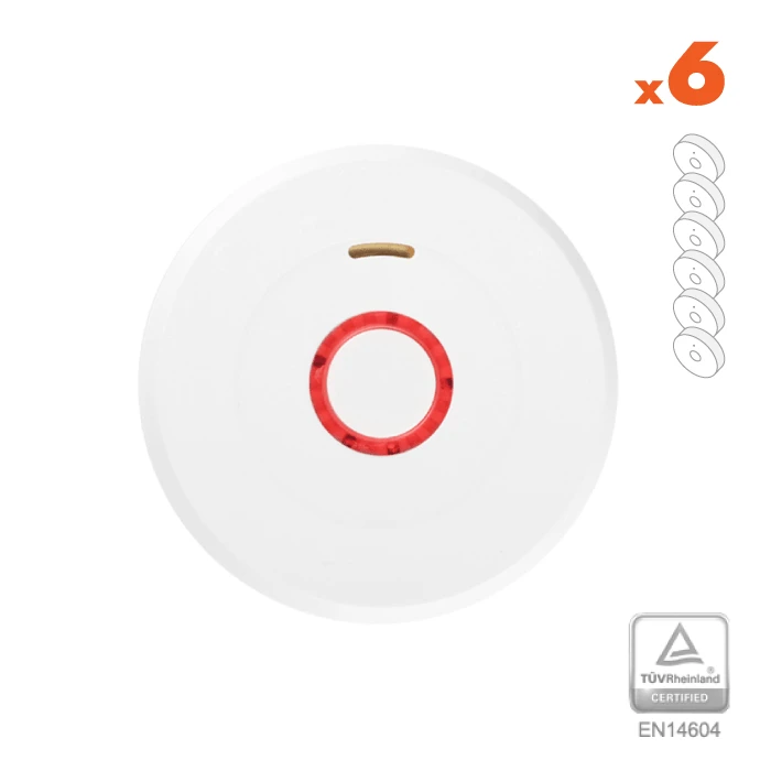Dūmų detektorius XP-650s, su integruota 10 metų baterija 3V (6 vnt.)
