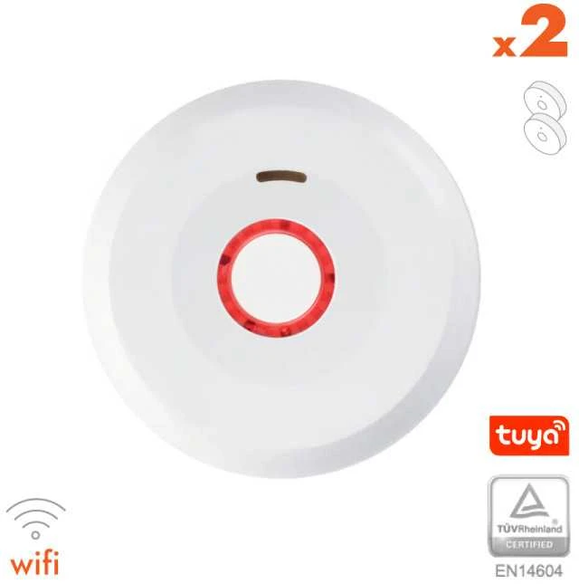Dūmų detektorius XP-750W su WIFI, integruota 10 metų baterija 3V (2 vnt.)