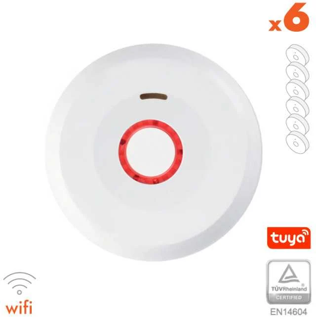 Dūmų detektorius XP-750W su WIFI, integruota 10 metų baterija 3V (6 vnt.)