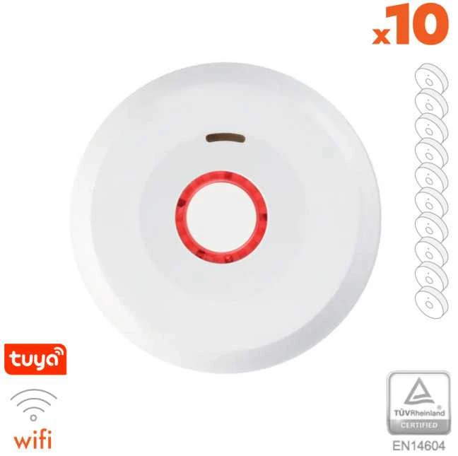 Dūmų detektorius XP-750W su WIFI, integruota 10 metų baterija 3V (10 vnt.)