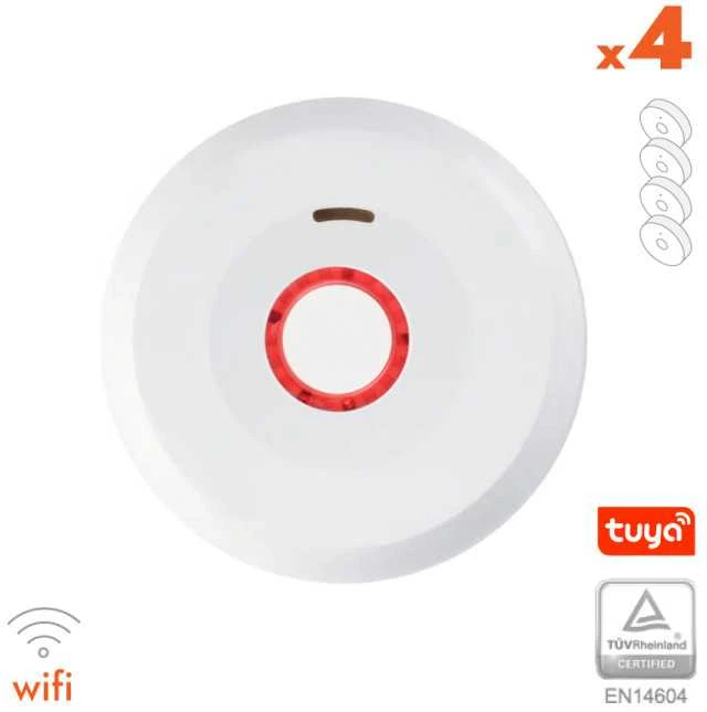 Dūmų detektorius XP-750W su WIFI, integruota 10 metų baterija 3V (4 vnt.)