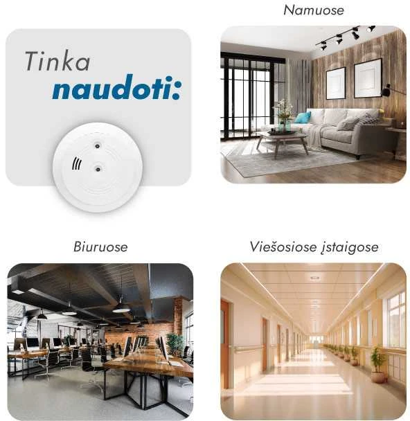Dūmų ir anglies monoksido (smalkių) detektorius AD-700S (6 vnt.)