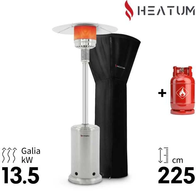 Heatum Alonzo Dujinis šildytuvas nerūdijančio plieno su dujų balionu