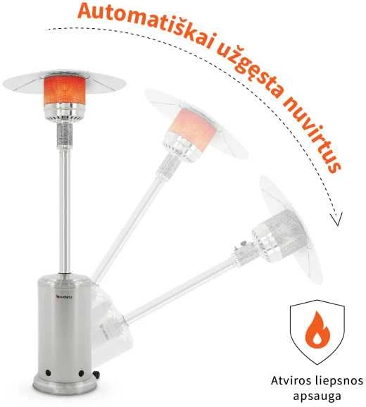 Heatum Alonzo Dujinis šildytuvas nerūdijančio plieno su dujų balionu