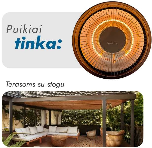Infraraudonųjų spindulių šildytuvas Heatum H1500 AURA