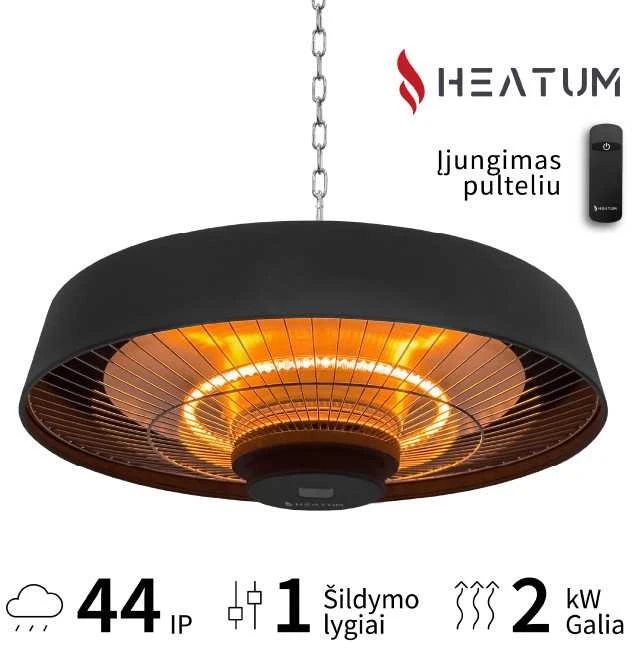 Infraraudonųjų spindulių šildytuvas Heatum H2000R VERSE Juodas