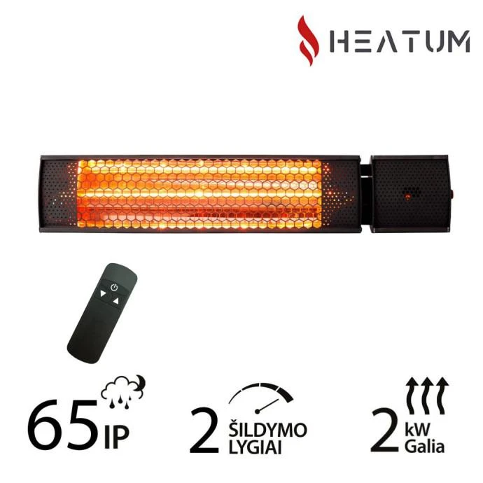 Infraraudonųjų spindulių šildytuvas Heatum H2000R URBAN Juodas