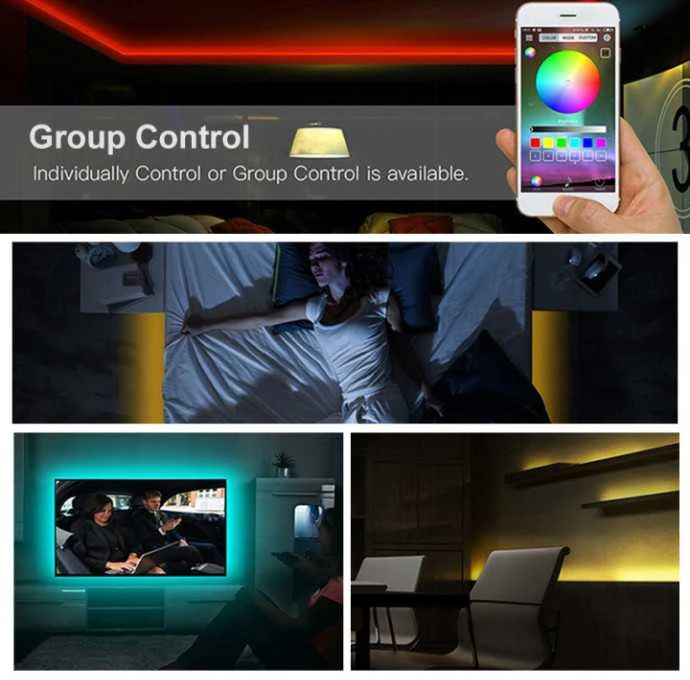Išmani 5050 RGB LED Juosta 10 m su Bluetooth funkcija