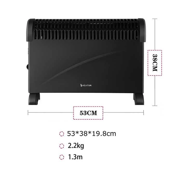 Konvekcinis šildytuvas (elektrinis radiatorius) Heatum THERMA H2000 Juodas