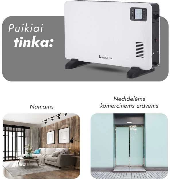 Konvekcinis šildytuvas (elektrinis radiatorius) Heatum ENZO H2000R