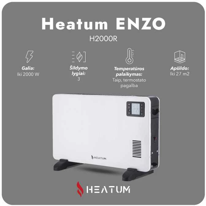 Konvekcinis šildytuvas (elektrinis radiatorius) Heatum ENZO H2000R