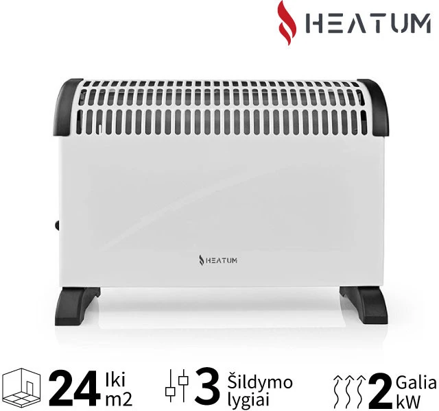 Konvekcinis šildytuvas (elektrinis radiatorius) Heatum THERMA H2000 Baltas