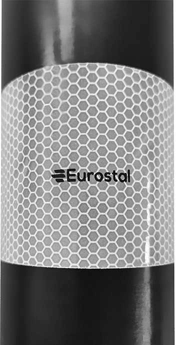 Lankstus įspėjamasis signalinis kelio stulpelis Eurostal 750 mm juodas