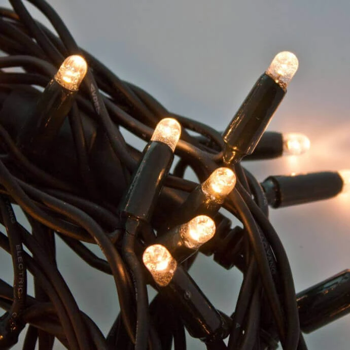 Lauko ir vidaus girlianda (šiltai baltos LED lemputės) 100 m PROLED juoda