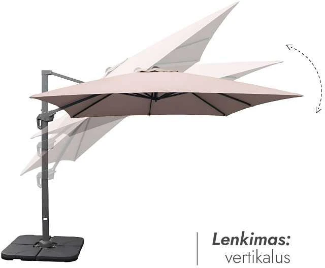 Zeltpro Lauko skėtis su Solid padu (užvalkalas dovanų) Lounge Taupe