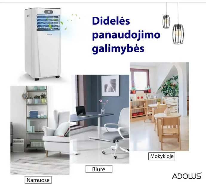 Mobilus oro kondicionierius ADOLUS ARCTIC A2600 su lango tarpine