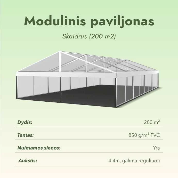 Modulinis paviljonas Skaidrus (200 m2)