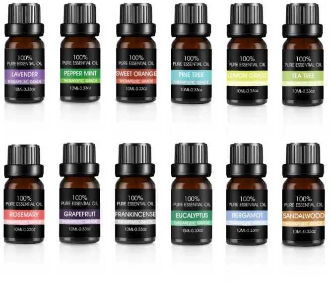 Naturalus eterinių aliejų rinkinys Bohomi Home Spa 100% Pure 12 x 5ml