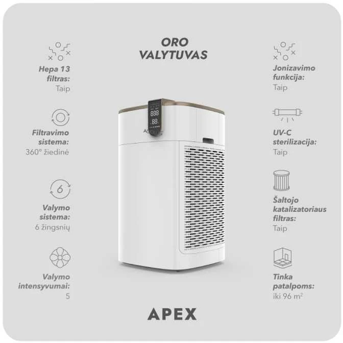 Oro valytuvas Adolus APEX + Papildomas filtras