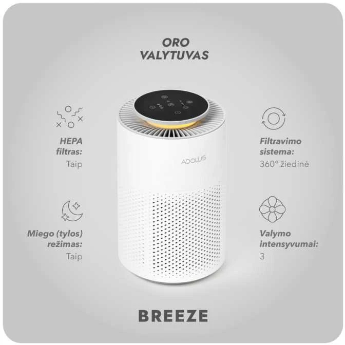 Oro valytuvas Adolus BREEZE + Papildomas filtras