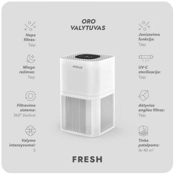 Oro valytuvas Adolus FRESH + Papildomas filtras