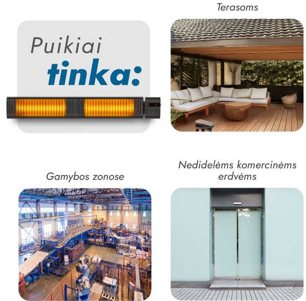 Pastatomas Infraraudonųjų spindulių šildytuvas Heatum H3000R EMPIRE su trikoju stovu