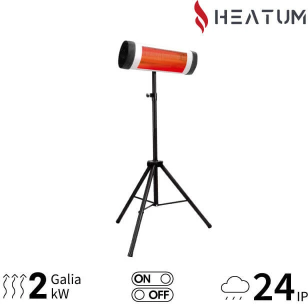 Pastatomas Infraraudonųjų spindulių šildytuvas Heatum H2000 OPTIM su trikoju stovu
