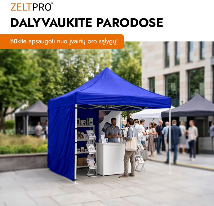 Prekybinė Palapinė 2x2 Mėlyna Zeltpro PROFRAME