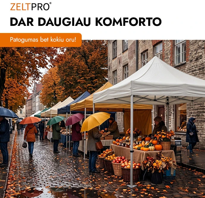 Prekybinė Palapinė 3x3 Balta Zeltpro PROFRAME