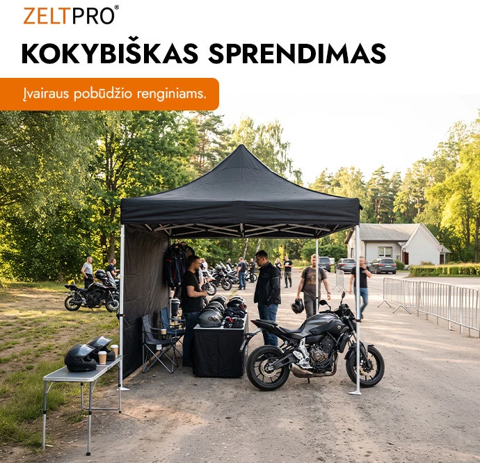 Prekybinė Palapinė 3x3 Juoda Zeltpro PROFRAME