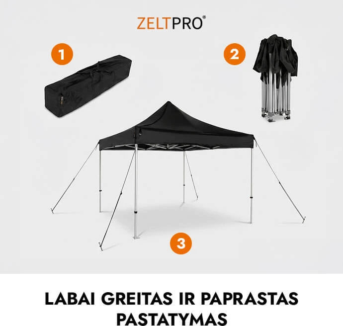 Prekybinė Palapinė 3x3 Mėlyna Zeltpro TITAN