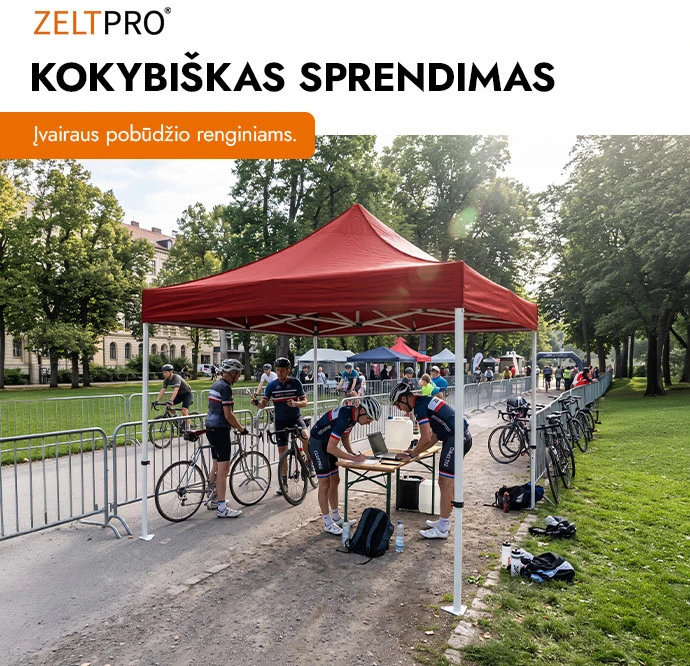 Prekybinė Palapinė 3x3 Raudona Zeltpro PROFRAME