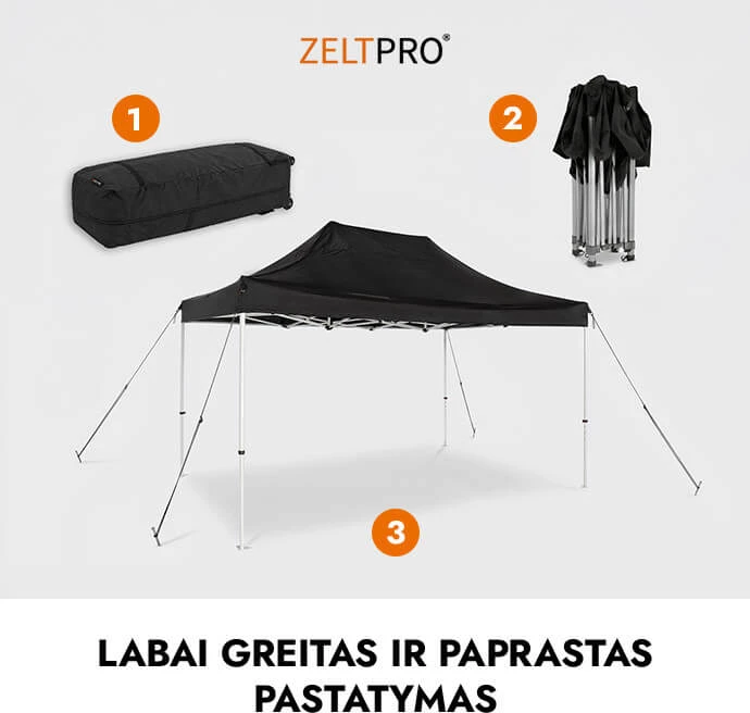 Prekybinė Palapinė 3x4,5 Balta Zeltpro PREMIUM+