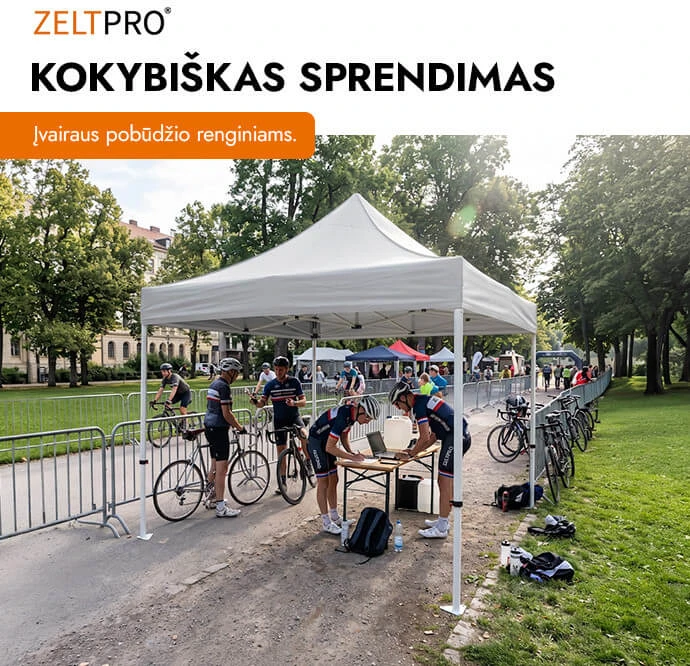 Prekybinė Palapinė 3x4,5 Balta Zeltpro PROFRAME
