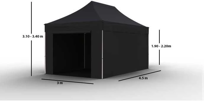 Prekybinė Palapinė 3x4,5 Juoda Zeltpro PROFRAME