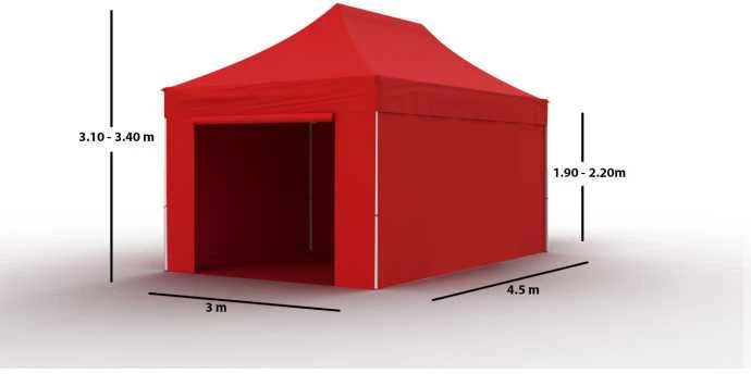 Prekybinė Palapinė 3x4,5 Raudona Zeltpro PROFRAME