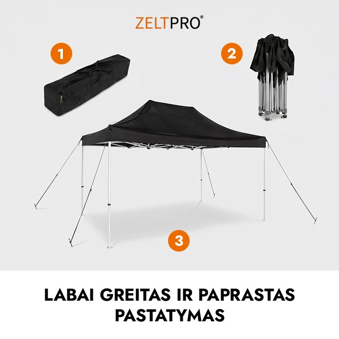 Prekybinė Palapinė 3x4,5 Raudona Zeltpro PROFRAME