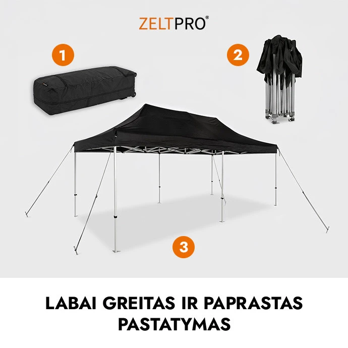 Prekybinė Palapinė 3x6 Balta Zeltpro PREMIUM+