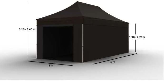 Prekybinė Palapinė 3x6 Juoda Zeltpro TITAN