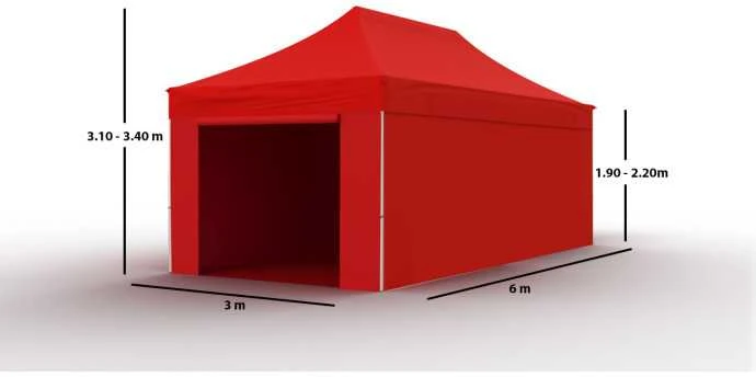 Prekybinė Palapinė 3x6 Raudona Zeltpro PROFRAME