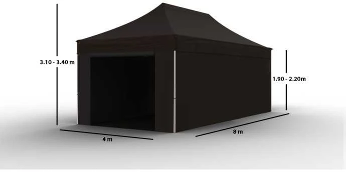 Prekybinė Palapinė 4x8 Juoda Zeltpro TITAN