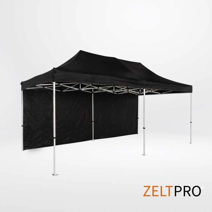 Prekybinės palapinės stogas ir sienos (4 vnt.) komplektas 3x6 Juoda Zeltpro PROFRAME
