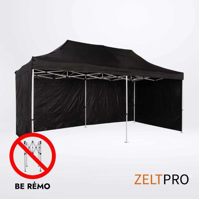 Prekybinės palapinės stogas ir sienos (4 vnt.) komplektas 3x6 Juoda Zeltpro PROFRAME