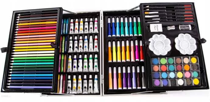 Priešimo priemonių ir kūrybos rinkinys-lagaminas, 145 vnt, rožinis