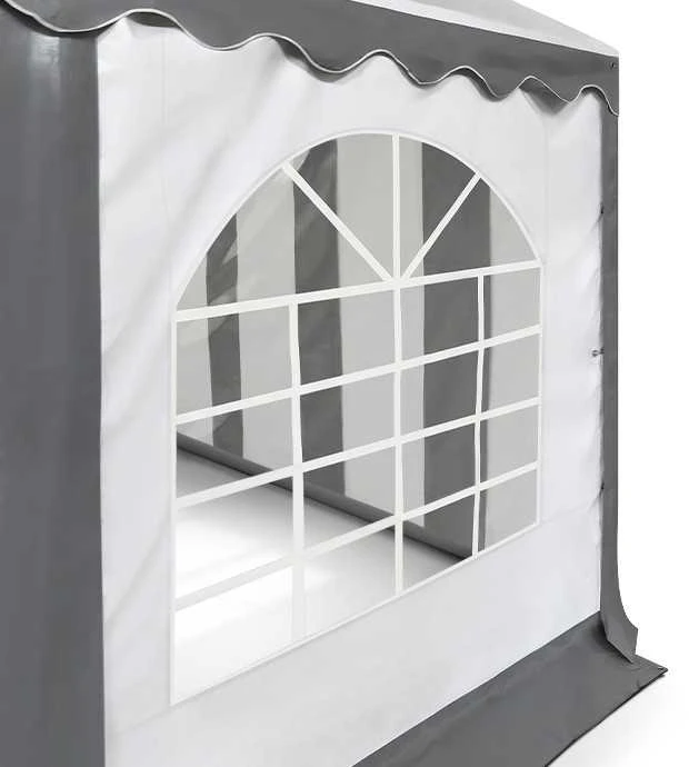 PVC Palapinė - Paviljonas Zeltpro 4 x 8 Baltas/Pilkas