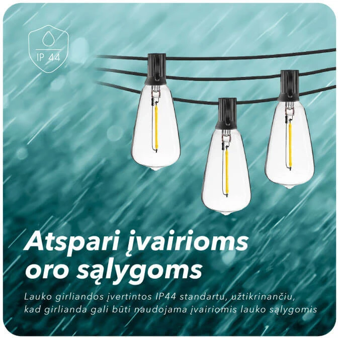 Tonro Lauko girlianda su saulės baterija (LED) Retro