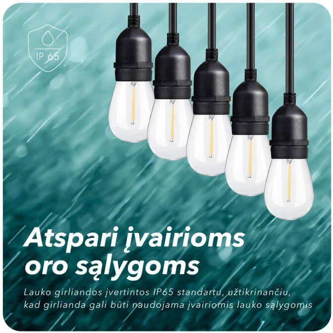 Tonro Lauko girlianda su saulės baterija (LED) Drop